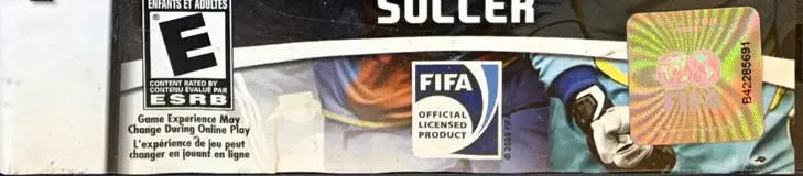 FIFA 08, the ESRB box on its front