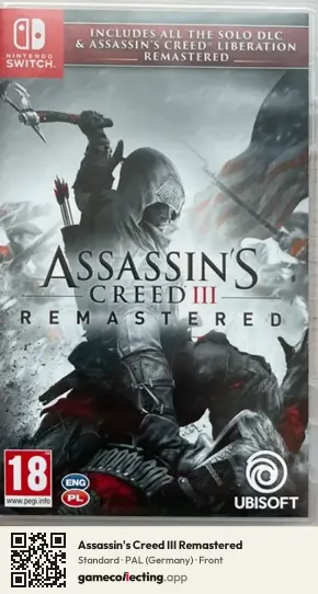 Assassin's Creed III Remastered Nintendo Switch, Germany box front