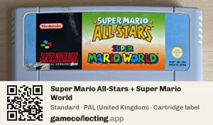 Super Mario All-Stars + Super Mario World Super Nintendo Entertainment System, PAL cartridge label