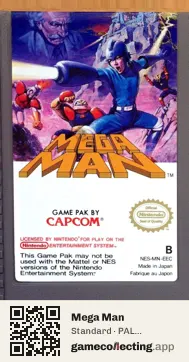 Mega Man Nintendo Entertainment System, PAL cartridge label