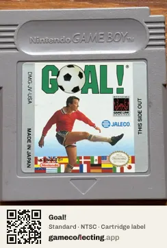 Goal! Game Boy, NTSC cartridge label