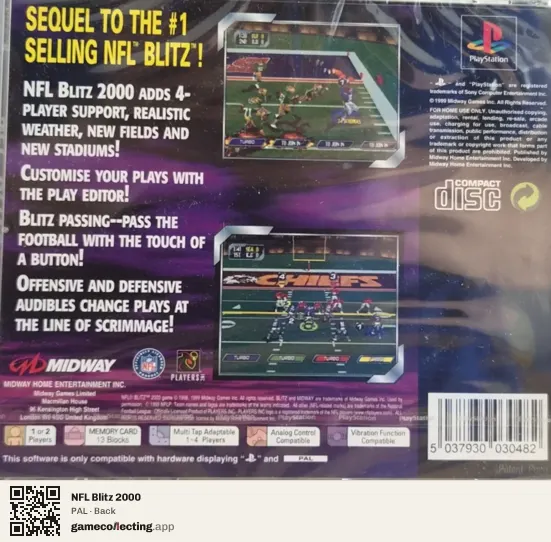 NFL Blitz 2000 PlayStation, PAL box back