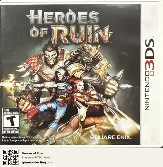 Heroes of Ruin Nintendo 3DS, NTSC box front