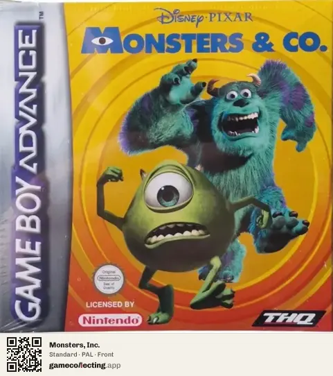 Monsters, Inc. Game Boy Advance, PAL box front