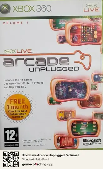 Xbox Live Arcade Unplugged: Volume 1 Xbox 360, PAL box front