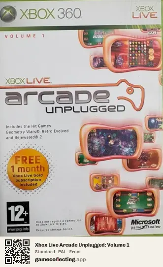 Xbox Live Arcade Unplugged: Volume 1 Xbox 360, PAL box front