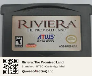 Riviera: The Promised Land Game Boy Advance, NTSC cartridge label