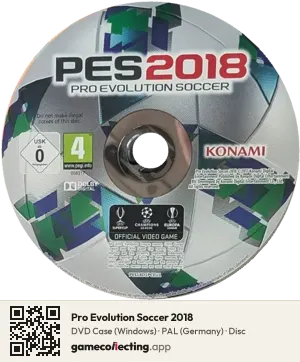 Pro Evolution Soccer 2018 Computer, PAL disc