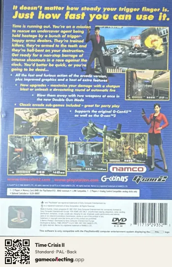 Time Crisis II PlayStation 2, PAL box back