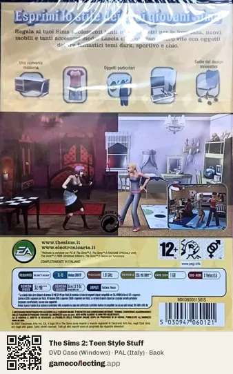 The Sims 2: Teen Style Stuff Computer, Italy box back