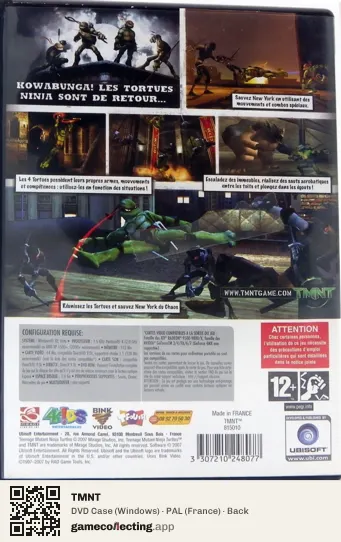 TMNT Computer, France box back