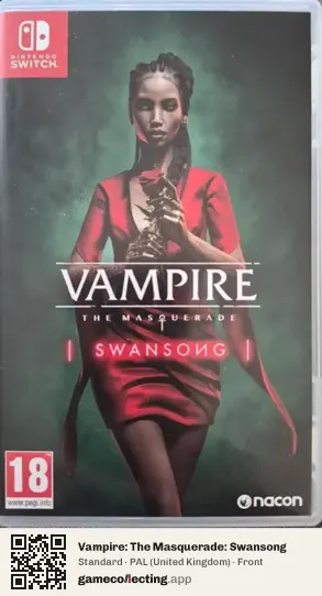 Vampire: The Masquerade: Swansong Nintendo Switch, United Kingdom box front