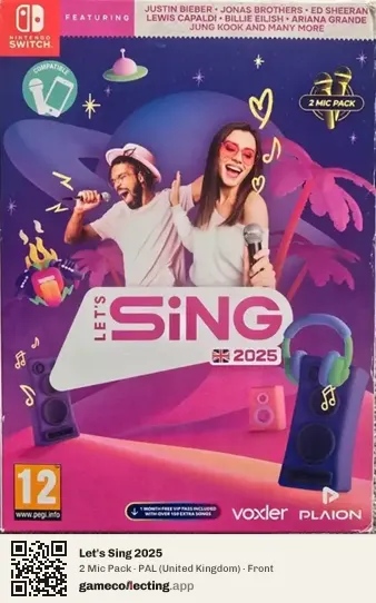 Let's Sing 2025 Nintendo Switch, United Kingdom box front