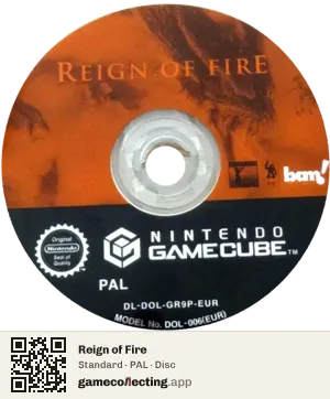Reign of Fire Nintendo GameCube, PAL disc