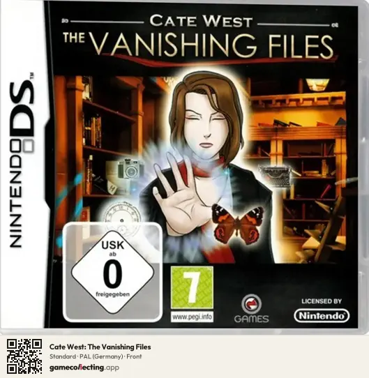 Cate West: The Vanishing Files Nintendo DS, Germany box front