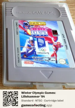 Winter Olympic Games: Lillehammer '94 Game Boy, NTSC cartridge label