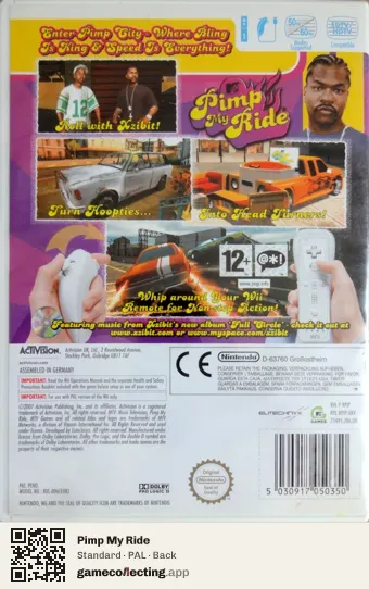 Pimp My Ride Nintendo Wii, PAL box back