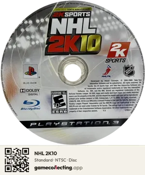 NHL 2K10 PlayStation 3, NTSC disc