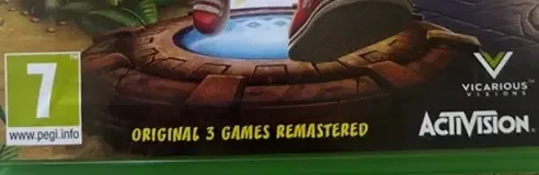 Crash Bandicoot N. Sane Trilogy, the PEGI square on its front