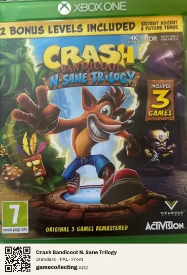 Crash Bandicoot N. Sane Trilogy Xbox One, PAL box front