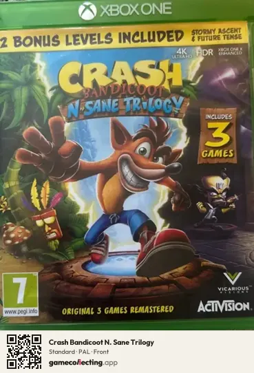 Crash Bandicoot N. Sane Trilogy Xbox One, PAL box front