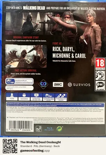 The Walking Dead Onslaught PlayStation 4, Germany box back