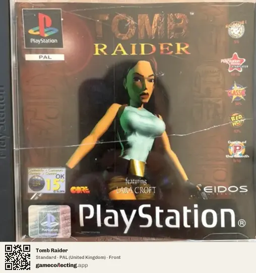 Tomb Raider PlayStation, United Kingdom box front