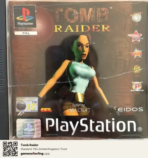 Tomb Raider PlayStation, United Kingdom box front