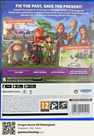 Dragon Quest VII Reimagined PlayStation 5, PAL box back