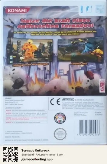 Tornado Outbreak Nintendo Wii, Germany box back