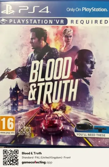 Blood & Truth PlayStation 4, United Kingdom box front