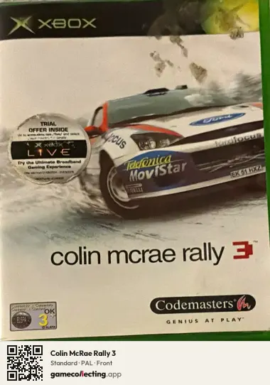 Colin McRae Rally 3 Xbox, PAL box front