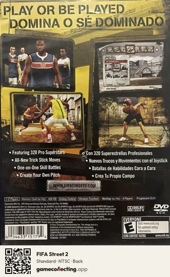 FIFA Street 2 PlayStation 2, NTSC box back
