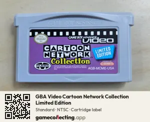 GBA Video Cartoon Network Collection Limited Edition Game Boy Advance, NTSC cartridge label