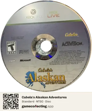 Cabela's Alaskan Adventures Xbox 360, NTSC disc