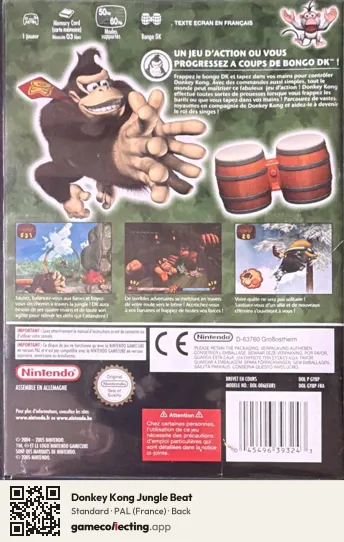 Donkey Kong Jungle Beat Nintendo GameCube, France box back