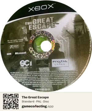 The Great Escape Xbox, PAL disc
