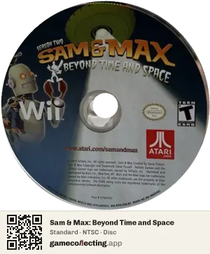 Sam & Max: Beyond Time and Space Nintendo Wii, NTSC disc