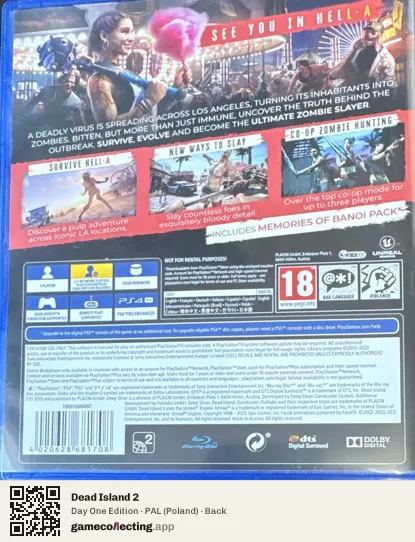 Dead Island 2 PlayStation 4, Poland box back
