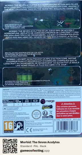 Morbid: The Seven Acolytes Nintendo Switch, PAL box back