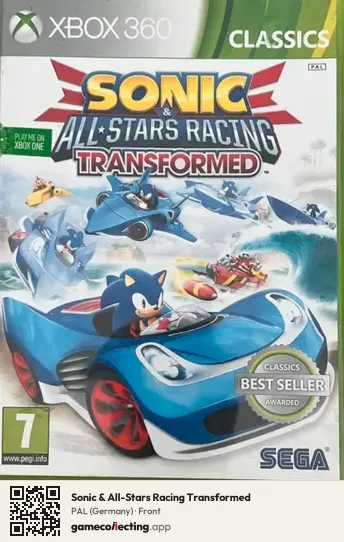 Sonic & All-Stars Racing Transformed Xbox 360, Germany box front