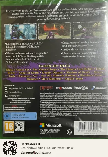 Darksiders II Xbox One, Germany box back