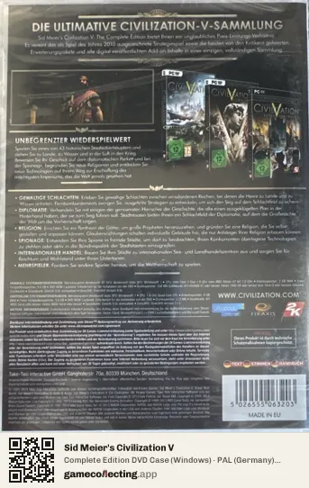 Sid Meier's Civilization V Computer, Germany box back