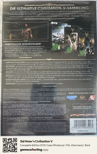 Sid Meier's Civilization V Computer, Germany box back