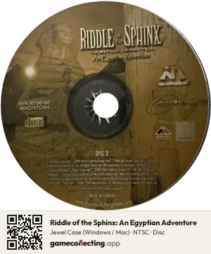 Riddle of the Sphinx: An Egyptian Adventure Computer, NTSC disc