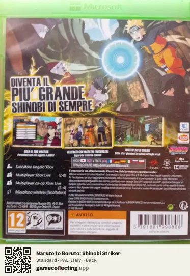 Naruto to Boruto: Shinobi Striker Xbox One, Italy box back