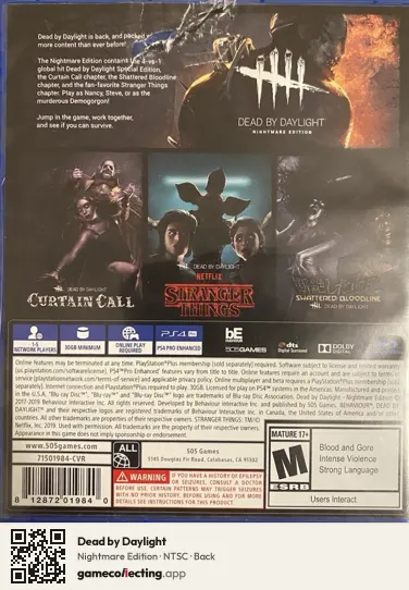 Dead by Daylight PlayStation 4, NTSC box back