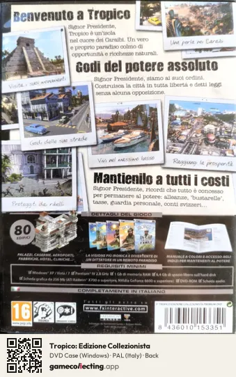 Tropico: Edizione Collezionista Computer, Italy box back