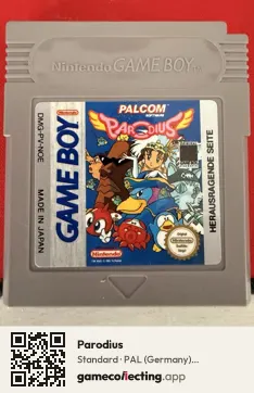 Parodius Game Boy, PAL cartridge label