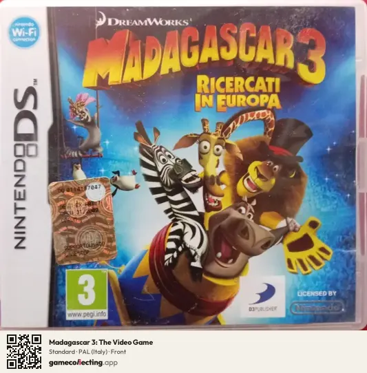 Madagascar 3: The Video Game Nintendo DS, Italy box front